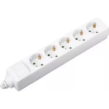 SYGONIX SY-4744418 regleta de 3 tomas Schuko, cable de 1,5 m, blanca, sin interruptor