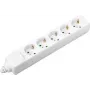 SYGONIX SY-4744418 regleta de 3 tomas Schuko, cable de 1,5 m, blanca, sin interruptor