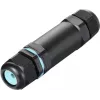 Sygonix SY-5498972 conector de cable resistente a la intemperie con bornes de tornillo, IP68, 3 polos, 32 mm x 118 mm, negro