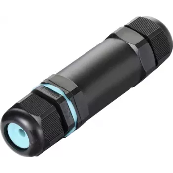 Sygonix SY-5498972 conector de cable resistente a la intemperie con bornes de tornillo, IP68, 3 polos, 32 mm x 118 mm, negro