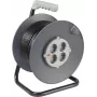 Sygonix SY-5655926 alargador enrollable 25 m negro con conector macho Schuko, 4 tomas, protección térmica