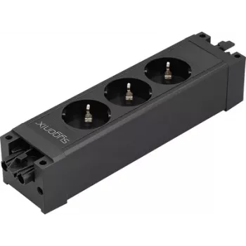 Sygonix SY-6872234 Módulo de enchufe de 3 tomas sin interruptor negro