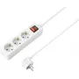 Sygonix SY-7042484 Regleta de enchufes de 3 tomas con interruptor iluminado, blanca, cable de 1,5m, Schuko, 16A, 3680W