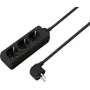 SYGONIX SY-4892462 Regleta de enchufes sin interruptor, 6 tomas Schuko, cable de 1,5 m, negra