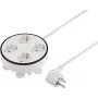 Sygonix SY-5806892 Alargador con carrete 1,5 m blanco 4 tomas Schuko 3680 W con interruptor principal
