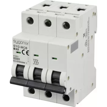 SYGONIX SY-6441064 interruptor automático de 3 polos 32A Type B 6kA 415V AC