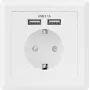 Sygonix SY-5045294 toma de corriente empotrada con protección contra contactos accidental mejorada y salida de carga USB IP20