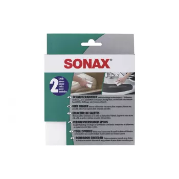 SONAX borrador de suciedad esponja de limpieza, pack de 3, espuma de resina de melamina, blanco, 100 x 60 x 25 mm 416000