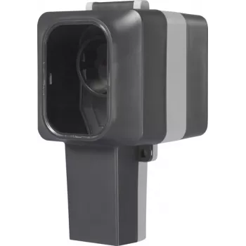 Sygonix SY-6670746 toma de corriente de superficie de 1 toma, con llave, bases giratorias, IP55, gris