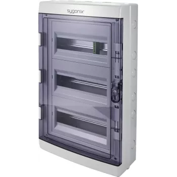 Sygonix SY-6696062 Cuadro de distribución de superficie, 36 módulos, 3 filas, Blanco