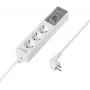 Sygonix SY-4675078 Regleta de enchufes con temporizador digital, 3 tomas Schuko, cable de 1,5 m, Blanco