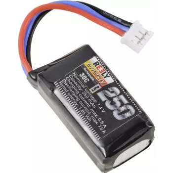 Reely Batería LiPo 7,4 V 250 mAh 2S 30C Softcase conector plano (RE-7845954)