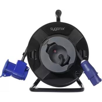 Sygonix SY-6684366 Alargador enrollable negro con conector CEE caravana 25 m H07RN-F 3G2.5