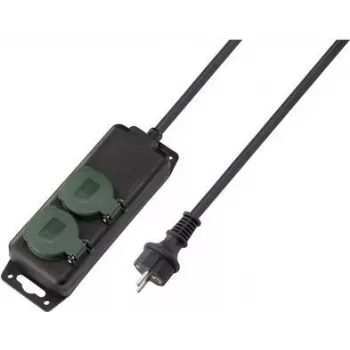 SYGONIX SY-5145338 Regleta de enchufes con 6 tomas Schuko, cable de 1,5 m, negro/verde