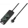 SYGONIX SY-5145338 Regleta de enchufes con 6 tomas Schuko, cable de 1,5 m, negro/verde