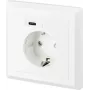 SYGONIX SY-5238674 Toma empotrable con 2 puertos USB-A, Schuko, blanco