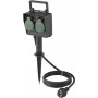 Sygonix SY-5231004 Toma de exterior de 2 tomas negra/verde IP44 16A 230V