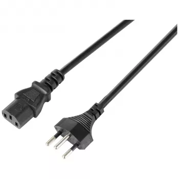 Sygonix SY-5243896 Cable de conexión para aparatos CEE 7/7 a IEC C13 en ángulo 5 m negro