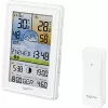 Sygonix SY-5509564 Estación meteorológica digital con previsión de 12-24 horas, reloj DCF, temperatura y humedad interior/exterior, fase lunar, aviso de heladas, soporte para sensor de 3 canales