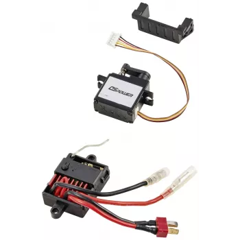 Reely RE-8705337 Set electrónico para Carbon Fighter III (receptor 2,4 GHz, variador de velocidad con escobillas 40A, servo de dirección)