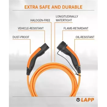 LAPP Cable de carga EV Type 2 11 kW 3m naranja 75743