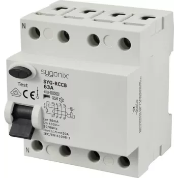 Sygonix SY-6438020 Interruptor diferencial Type A 4 polos 63 A 30 mA 400 V AC