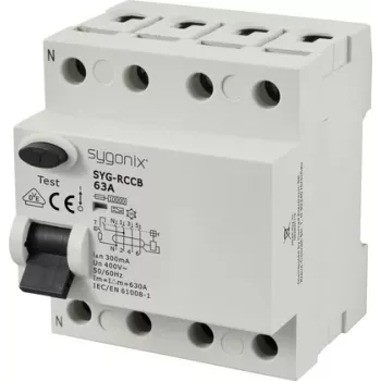 Sygonix SY-6438024 Interruptor diferencial 4 polos 63A 300mA tipo A 10kA 400V AC