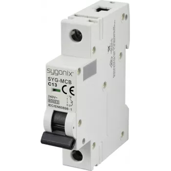 Sygonix SY-6440890 SYG-MCB 1P C13 6kA Interruptor automático 13A 240V AC