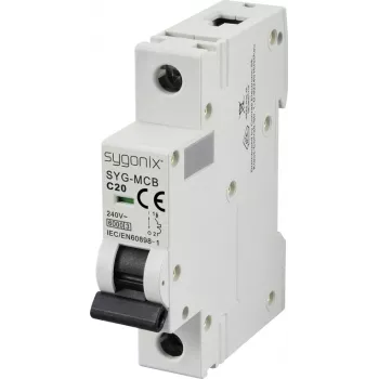 Sygonix SY-6440984 SYG-MCB 1P/C20/6KA Interruptor automático 1 polo 20 A 240 V AC