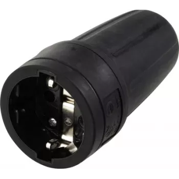 Sygonix SY-6618472 conector hembra Schuko TPE 250 V/AC negro