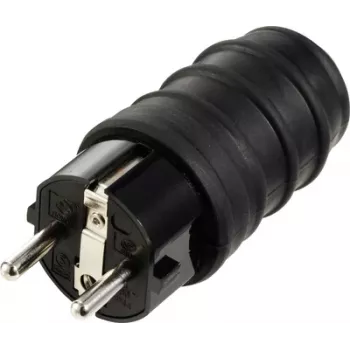 Sygonix SY-6618468 conector macho Schuko TPE 250 V/AC negro IP44