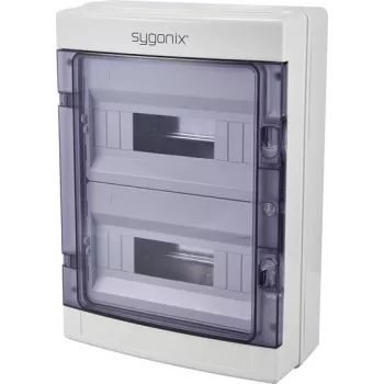 Sygonix SY-6696060 cuadro de distribución pequeño de superficie, 24 módulos, 2 filas, IP40, blanco
