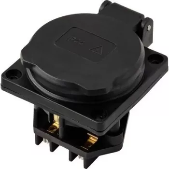 Sygonix SY-6746374 toma de corriente Schuko IP44 negra