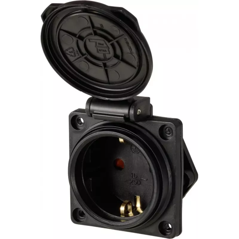 Sygonix SY-6746374 toma de corriente Schuko IP44 negra