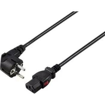 Sygonix SY-6733072 cable de alimentación IEC C13 bloqueable, CEE 7/7 a IEC C13, 2 m, negro