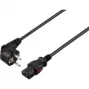 Sygonix SY-6733072 cable de alimentación IEC C13 bloqueable, CEE 7/7 a IEC C13, 2 m, negro