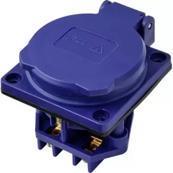 Sygonix SY-6746376 toma de corriente Schuko IP44 azul