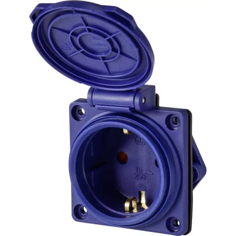 Sygonix SY-6746376 toma de corriente Schuko IP44 azul