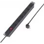 Sygonix SY-6736980 regleta de 6 tomas Schuko 19 pulgadas, montaje en rack 1U, cable 2m, negra