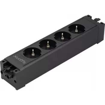 Sygonix SY-6872232 Módulo de enchufe 4 tomas sin interruptor, negro