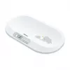 Beurer BY90 báscula inteligente para bebés con Bluetooth, capacidad 20 kg, precisión 5 g, superficie de pesaje curvada, pantalla LCD, blanco