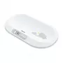 Beurer BY90 báscula inteligente para bebés con Bluetooth, capacidad 20 kg, precisión 5 g, superficie de pesaje curvada, pantalla LCD, blanco