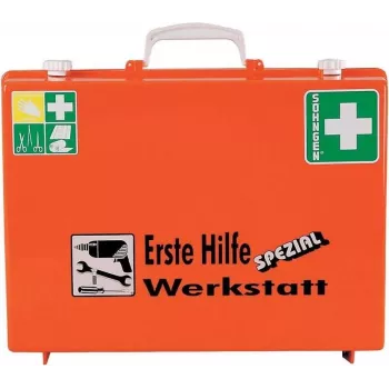 Söhngen botiquín de primeros auxilios DIN 13157 0360111, carcasa de ABS naranja, montaje en pared, capacidad para 20 personas