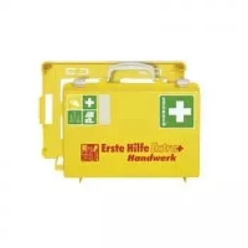 Söhngen botiquín de primeros auxilios DIN 13157 C, ABS plástico naranja, montaje en pared, resistente al polvo y a las salpicaduras, recargable, para hasta 20 personas 0371096