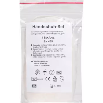 Söhngen set de guantes 1010073 1250 VE4 - guantes de examen, látex, sin polvo, talla L, 4 guantes (2 pares)