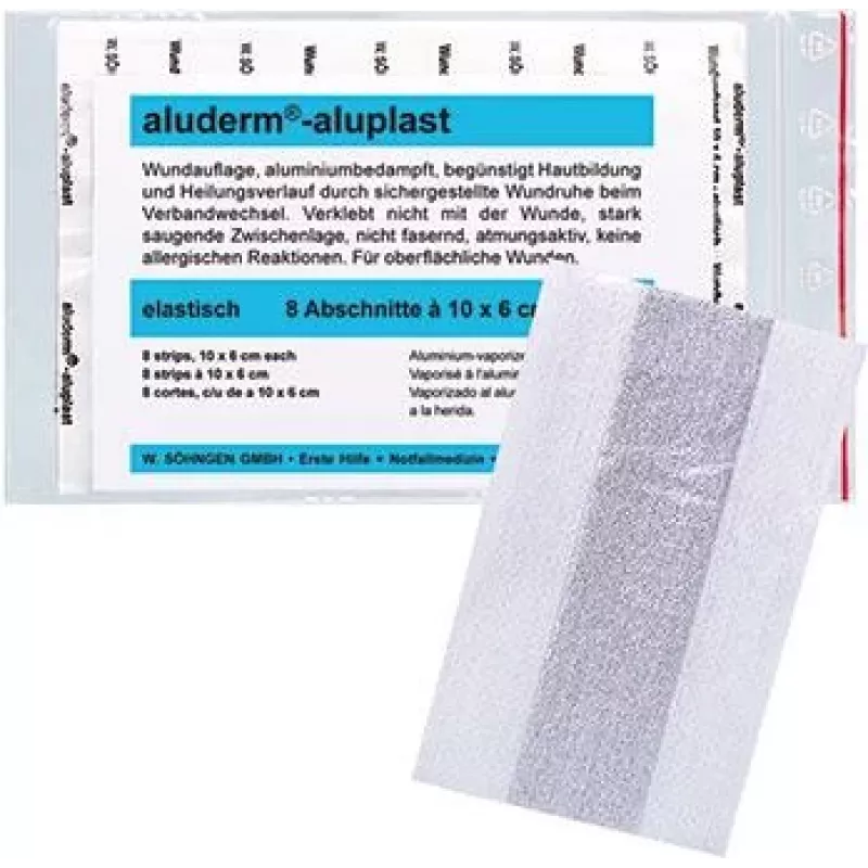 SÖHNGEN aluderm®-aluplast rollo de apósito elástico, 6 cm x 1 m, estéril, secciones selladas individualmente