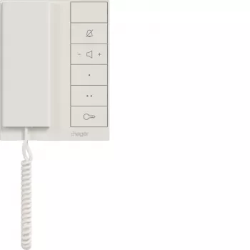 Hager RTQ640X Estación interior de audio con auricular para bus IP de 2 hilos, blanco polar