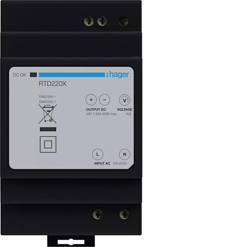 Hager RTD220X Fuente de alimentación para carril DIN 48V DC 60W