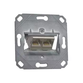 METZ CONNECT BTR E-DAT modul 8/8(8) UP0 Caja de conexión empotrable, Cat.6, 2x RJ-45, apantallada, protección antipolvo 1309121200-E-90