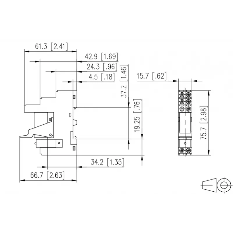 METZ CONNECT 11051025 Módulo de relé de potencia 24 V DC, 1 CO, 16 A, carril DIN, negro/naranja
